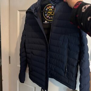 Moose knuckle puff coat navy blue